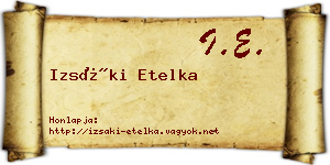 Izsáki Etelka névjegykártya